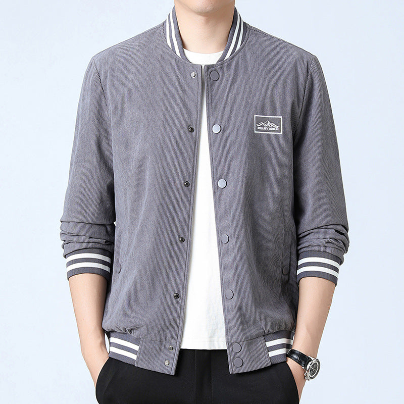 Herren Modische Cordjacke mit Streifen Drune