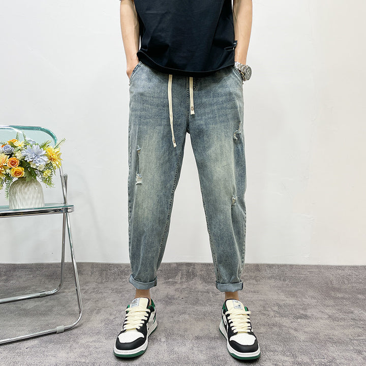 Herren Lässige Ripped Denim-Hose Drune