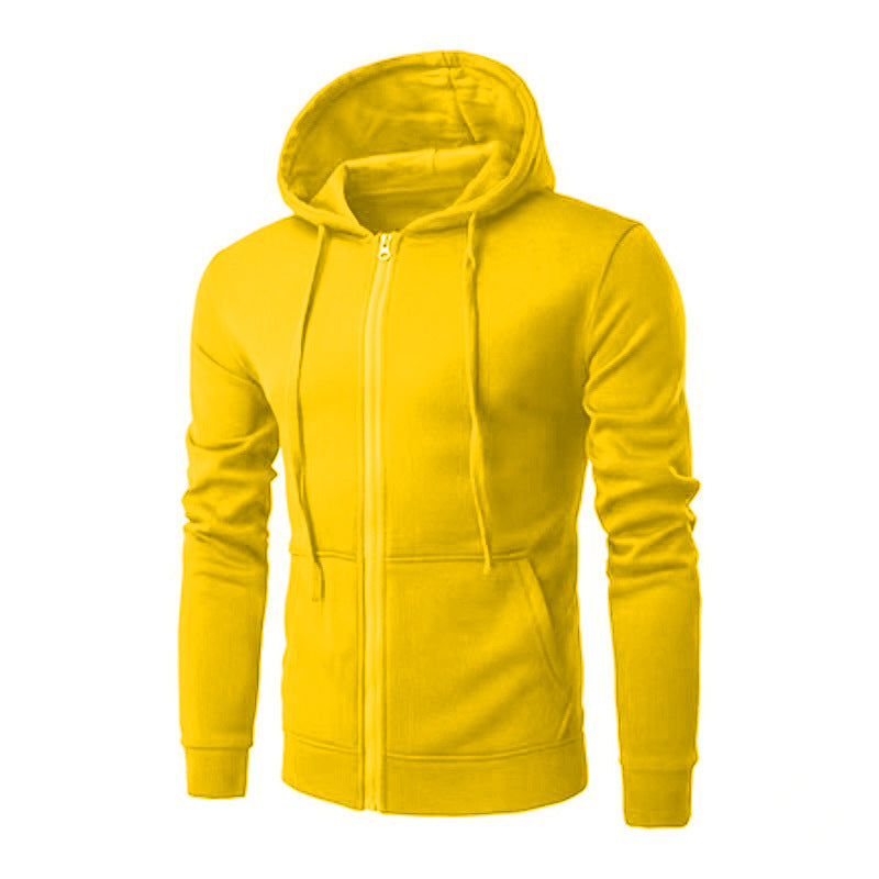 Herren nan Slim-Fit Kapuzensweatjacke mit mittigem Reißverschluss, doppellagiger Kapuze und praktischen Eingrifftaschen Drune