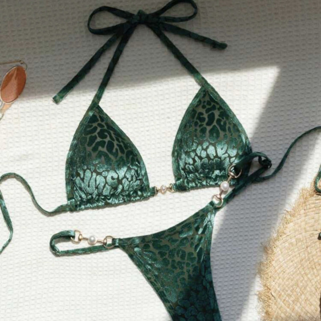 Damen Triangel-Bikini mit dekorativen Akzenten und raffiniertem Schnitt Drune