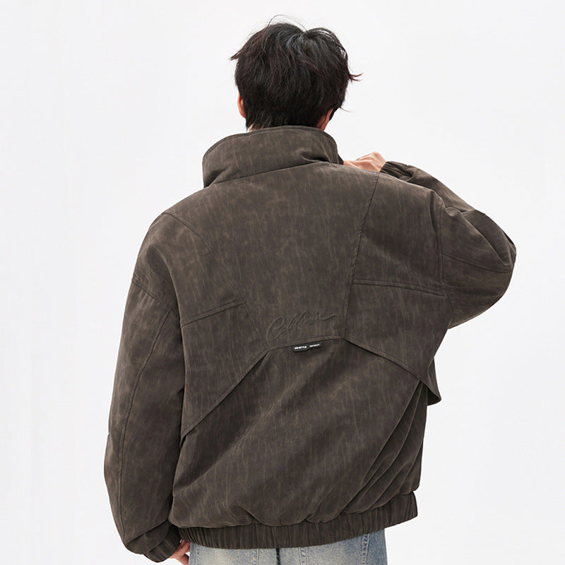 Herren weite funktionale Jacke mit Stehkragen und Reißverschluss Drune