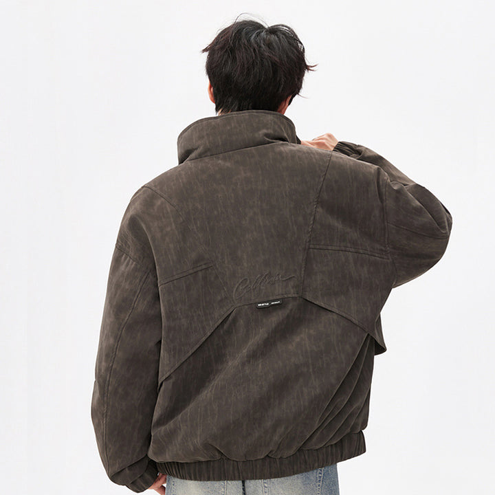 Herren weite funktionale Jacke mit Stehkragen und Reißverschluss Drune