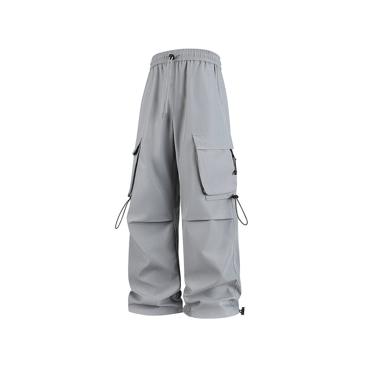 Herren Baggy‑Cargohose im Tech‑Utility‑Stil mit elastischem Tunnelzugbund, großen Klappfächern und Zipper‑Details Drune