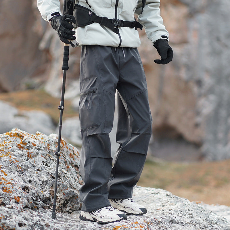 Herren Robuste wasserabweisende Trekkinghose mit Cargo-Taschen Drune