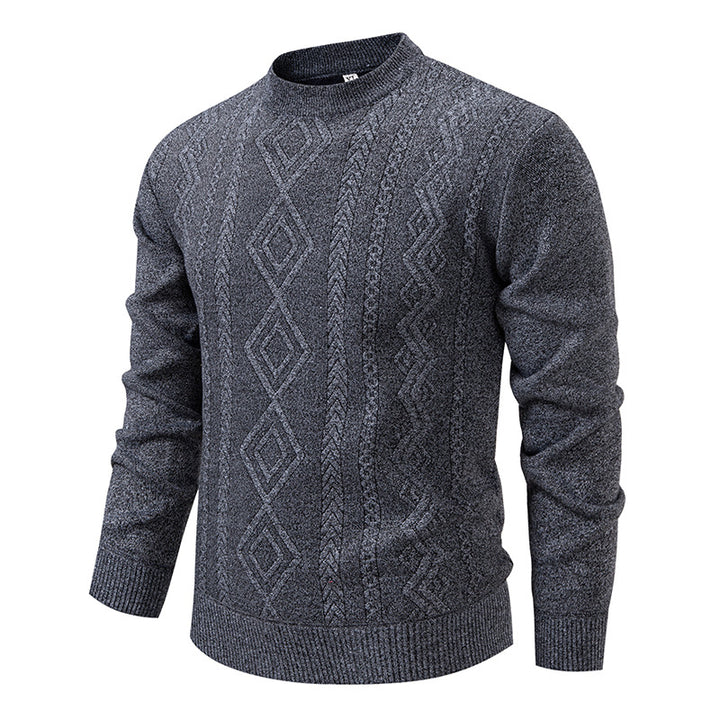 Herren Feinstrickpullover mit Rauten‑Jacquard und geripptem Saum Drune