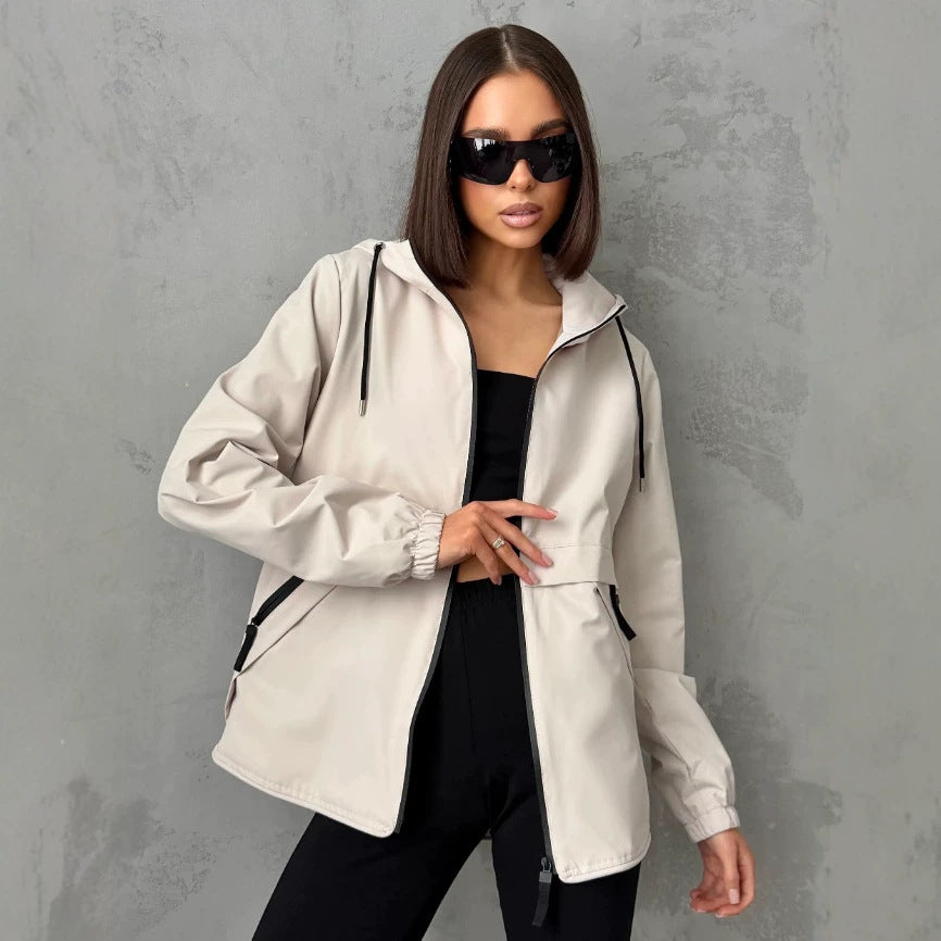 Damen leichte Windbreaker Jacke