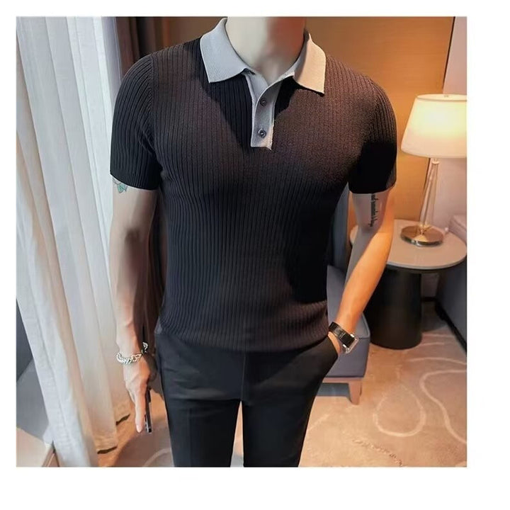 Herren Kurzarm Poloshirt mit Rippstruktur Drune