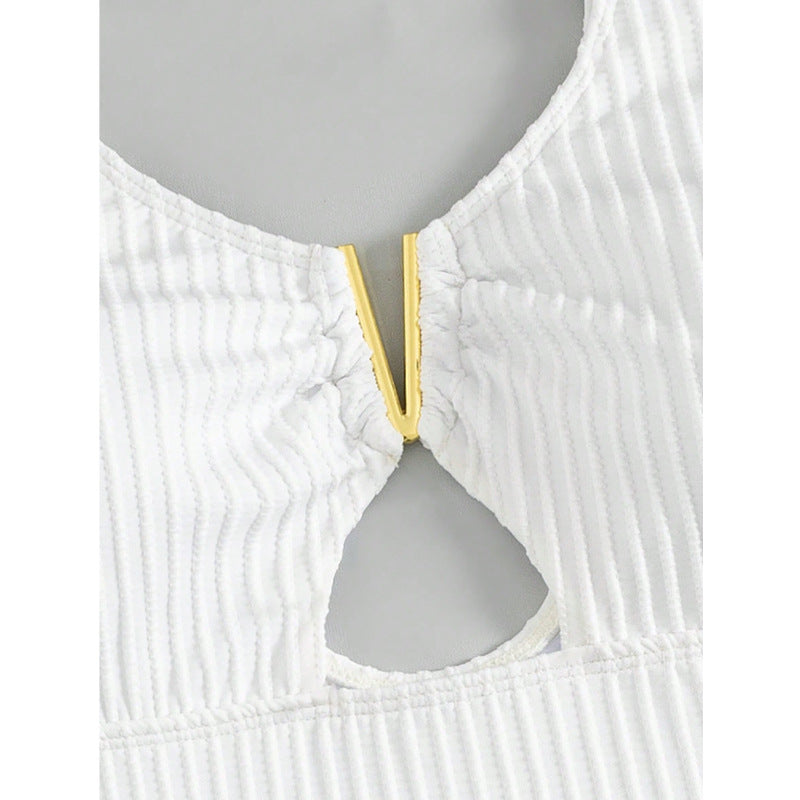 Damen High-Waist Badeanzug mit Cut-Out Drune