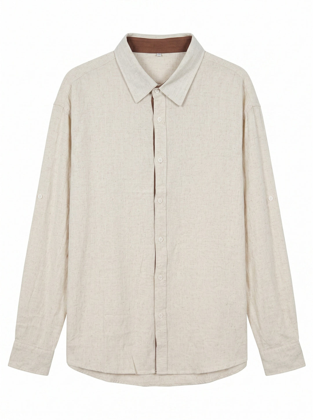 Unisex Leichtes Oversize‑Hemd in Leinenoptik mit Kentkragen und Ärmelsteg Drune