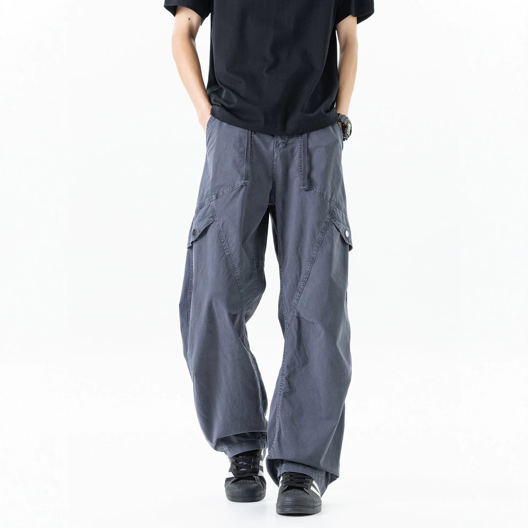 Herren Extraweite Baggy‑Cargohose im Utility‑Workwear‑Look mit elastischem Bund Drune