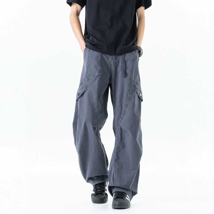 Herren Extraweite Baggy‑Cargohose im Utility‑Workwear‑Look mit elastischem Bund Drune