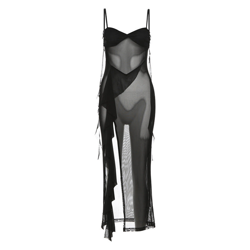 Damen Transparentes Strandkleid mit raffinierten Cut-Out-Details Drune