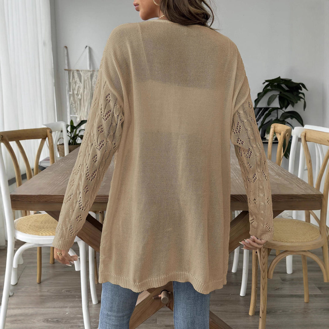 Damen leichte Strickjacke im eleganten Lochmuster Drune