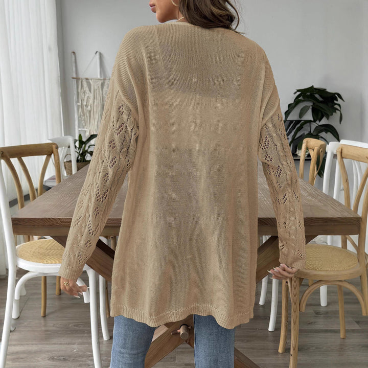 Damen leichte Strickjacke im eleganten Lochmuster Drune