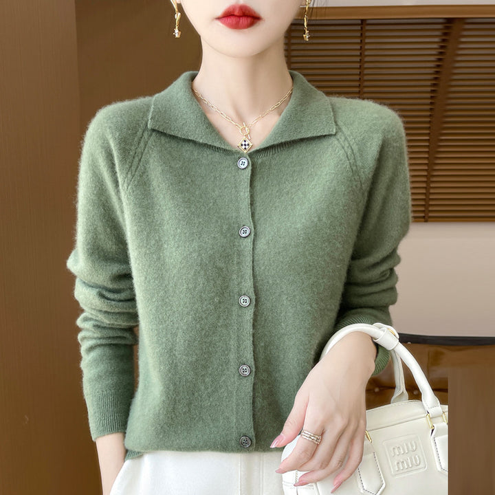 Damen Kuscheliger Reverskragen-Cardigan im Kaschmir-Look mit Mohair-Effekt Drune