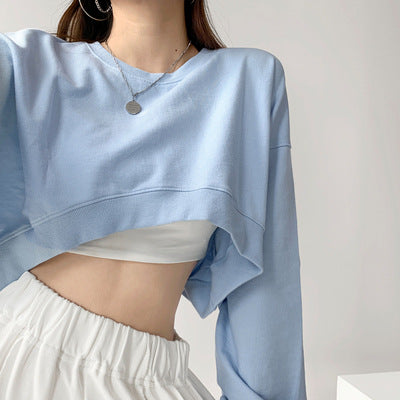 Damen Cropped Sweatshirt Drune