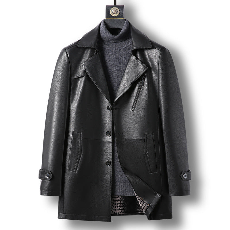 Herren Modische Kunstlederjacke Drune