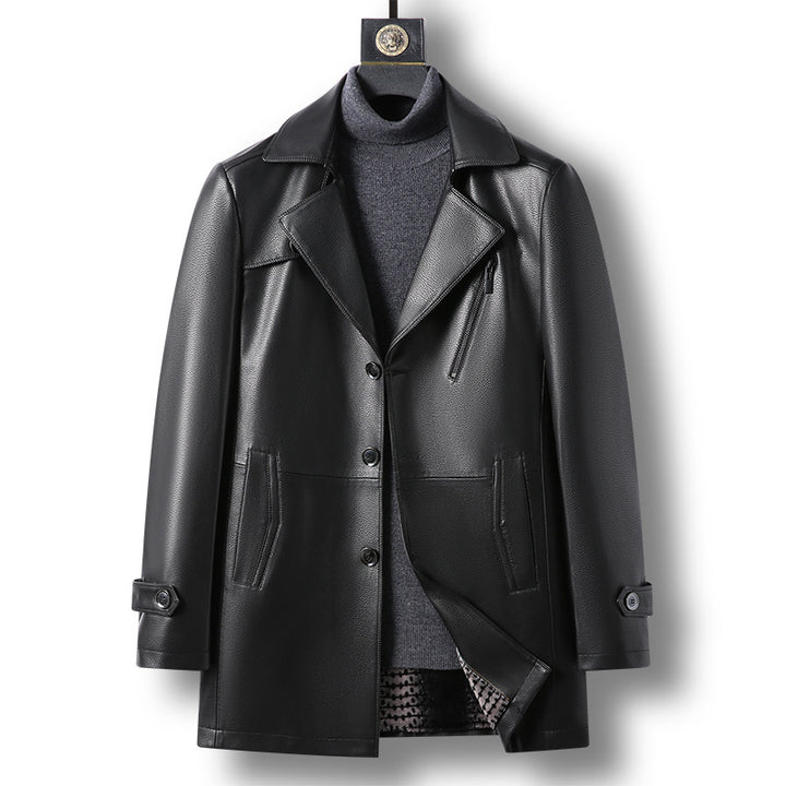 Herren Modische Kunstlederjacke Drune