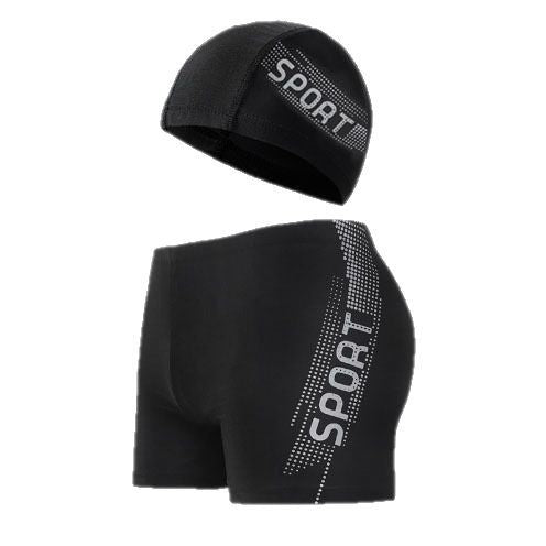 Herren Sportliche Schwimmshorts mit passender Badekappe Drune