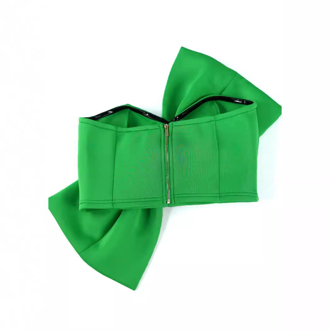 Damen Crop-Top mit asymmetrischem Schleifen-Design Drune