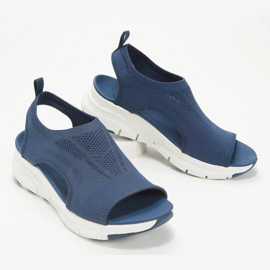 Damen Sportive Strick-Slingback Sandalen mit Chunky-Sohle Drune