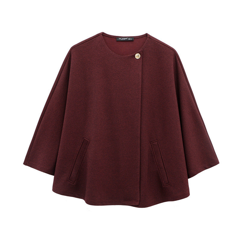 Drune | Umhang-Jacke mit Knopfdekoration und langem Umhang