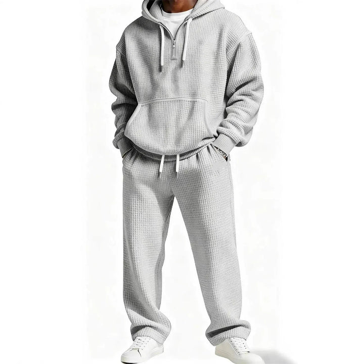Herren Trendiger Kapuzenpullover mit praktischem Reißverschluss und bequemer Jogginghose Drune