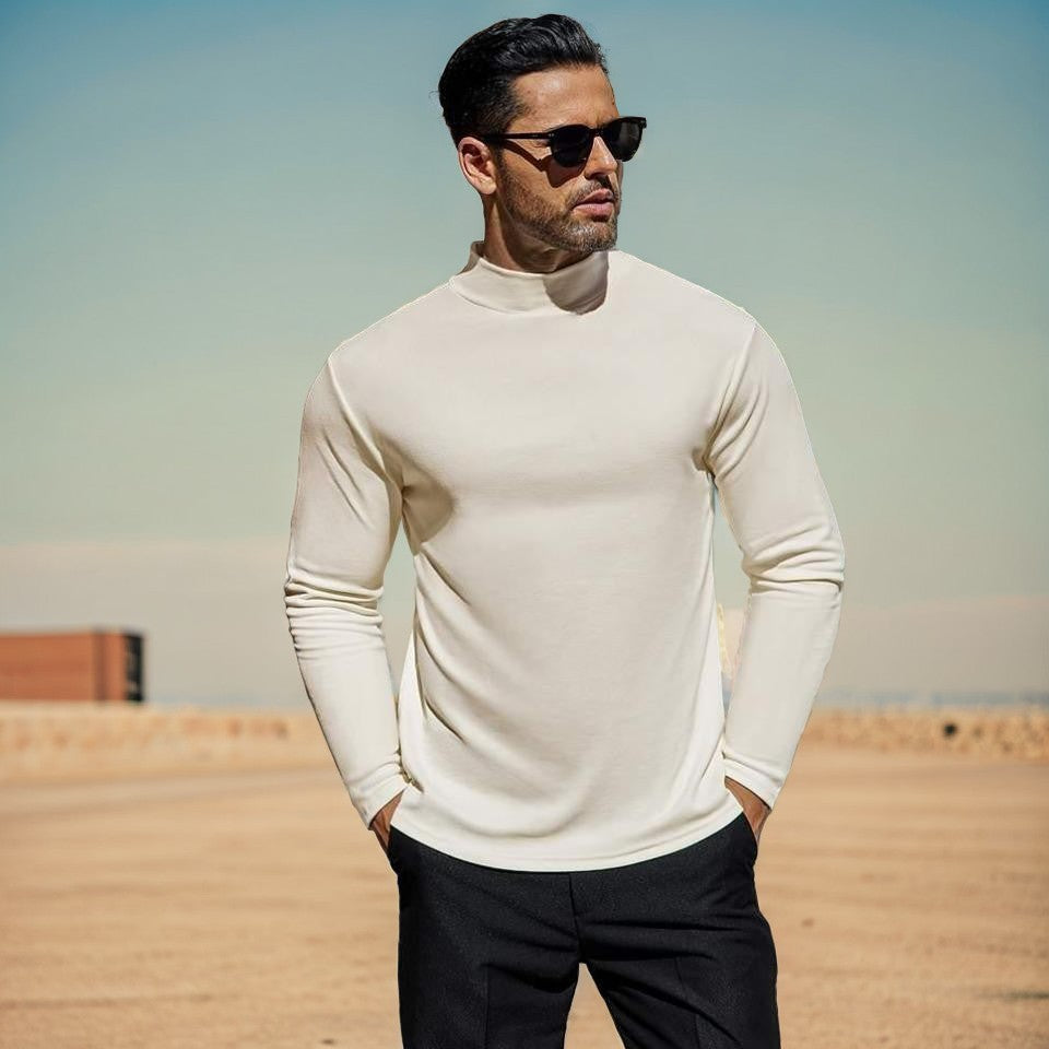 Herren Stehkragen Pullover aus weichem Baumwollmix Drune