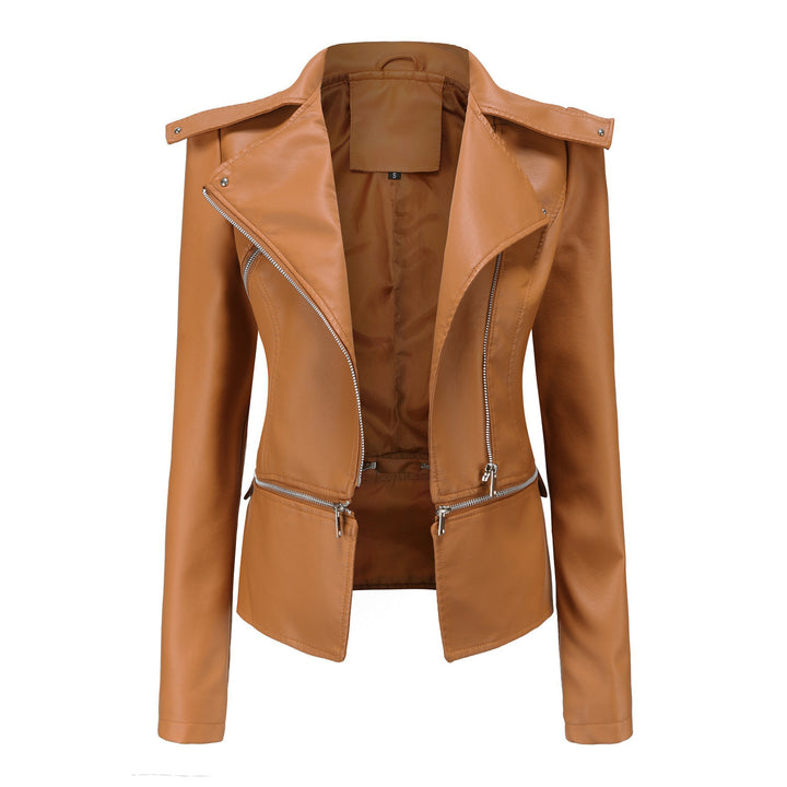 Damen Lederjacke mit asymmetrischem Reißverschluss und stilvollen Zipper-Details Drune