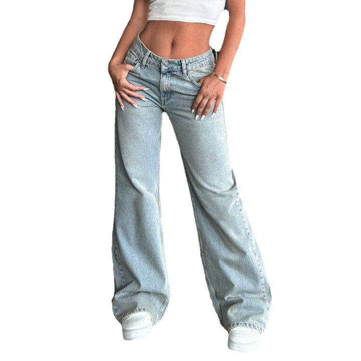 Damen Tief sitzende weite Schlagjeans aus Vintage-Denim Drune