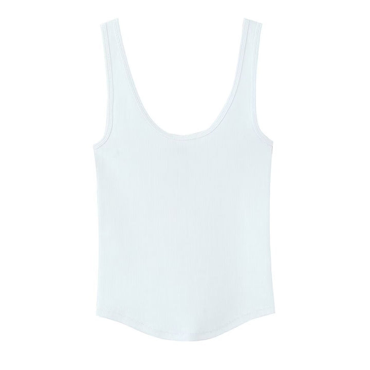 Damen hochwertiges Rippen-Top mit elegantem Rundhals und bequemer Passform Drune