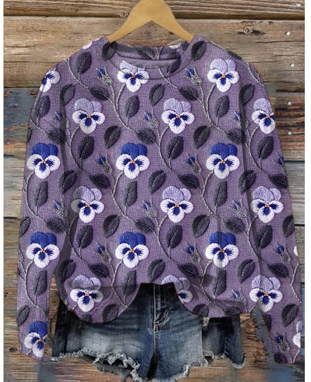 Drune | Lässiger Pullover mit Blumenmuster