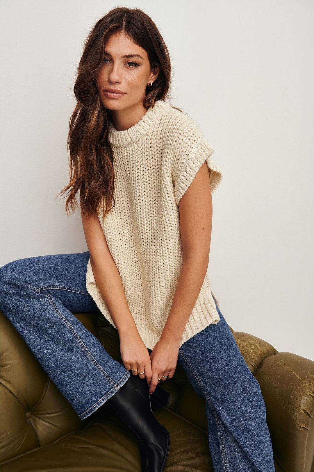 Damen Oversized Stricktop mit lässigem Schnitt Drune
