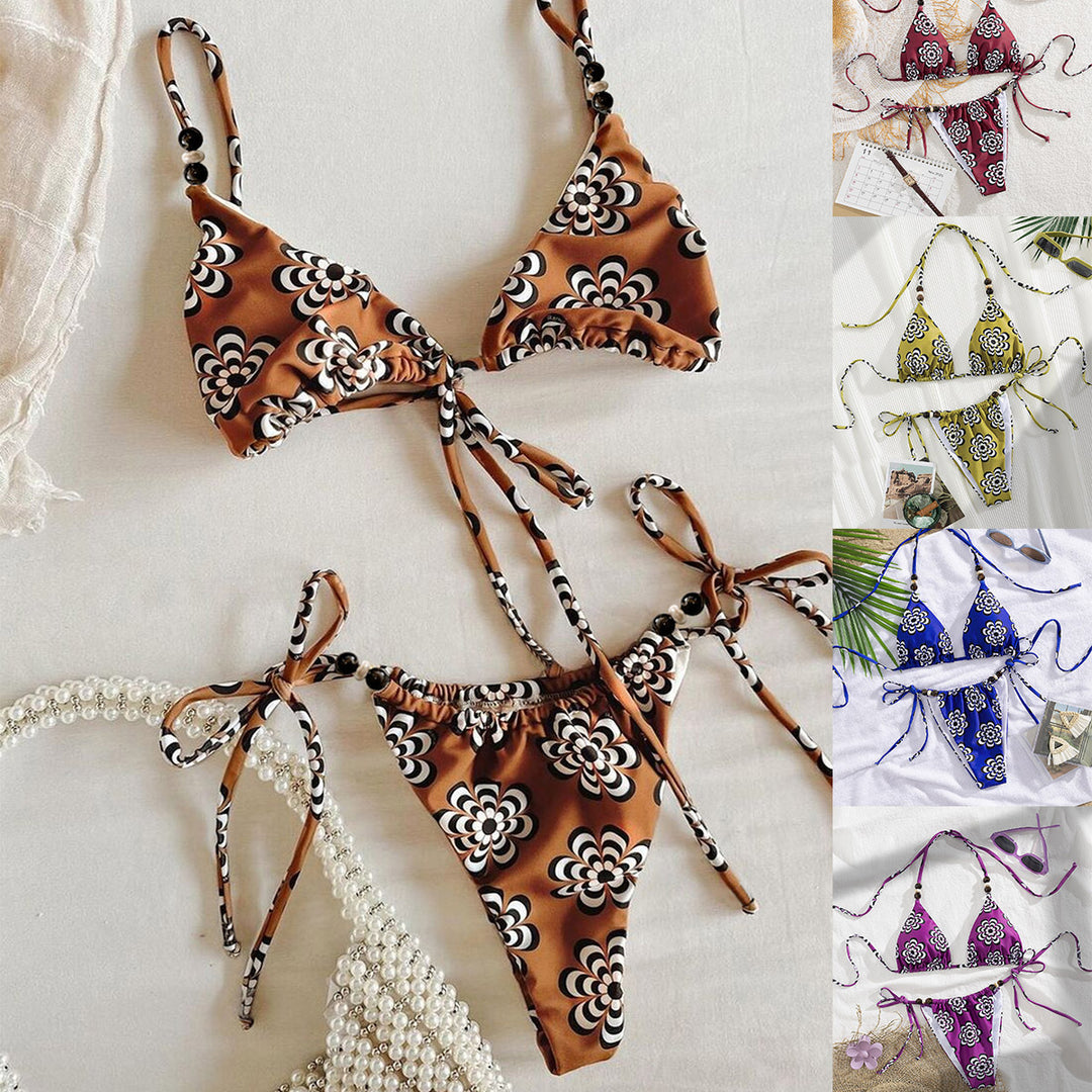 Damen Triangel-Bikini mit verspielten Bindebändern Drune