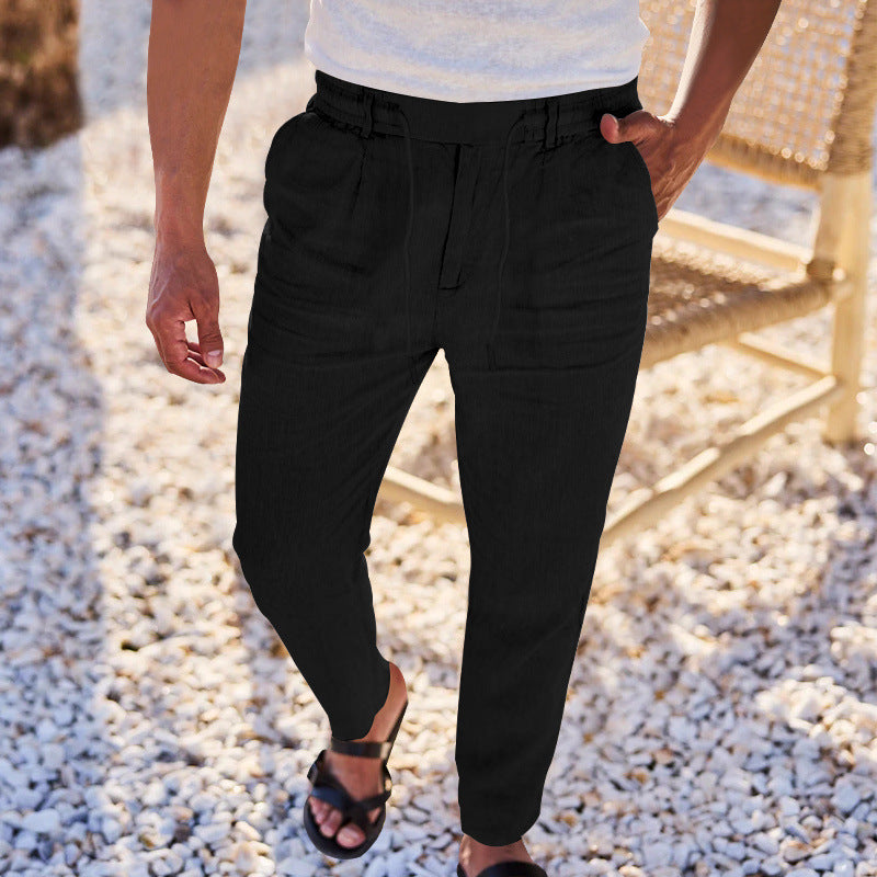 Herren lässige Freizeithose mit elastischem Bund und seitlichen Taschen Drune