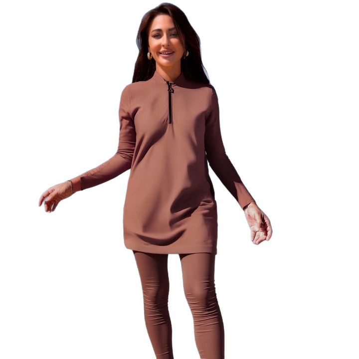 Damen Sportlicher Badeanzug mit langärmligem Design und hohem UV-Schutz Drune