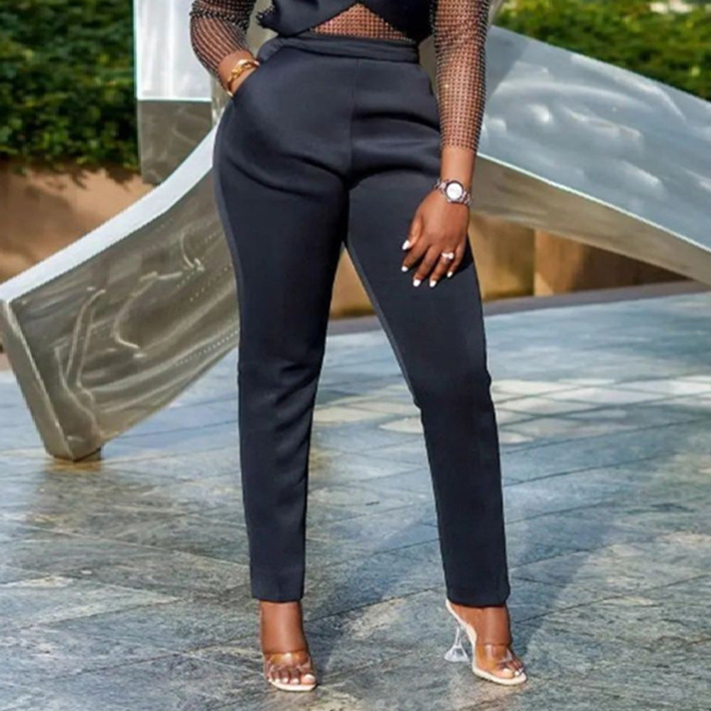 Damen elegante und bequeme hochtaillierte Hose Drune