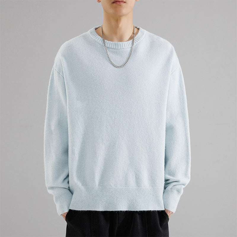 Herren Oversize Rundhalspullover aus weichem Feinstrick Drune