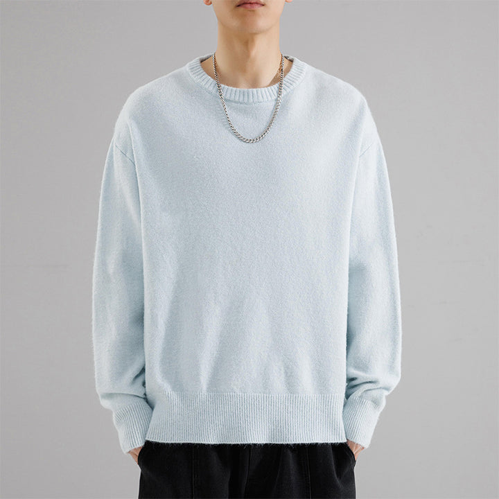Herren Oversize Rundhalspullover aus weichem Feinstrick Drune