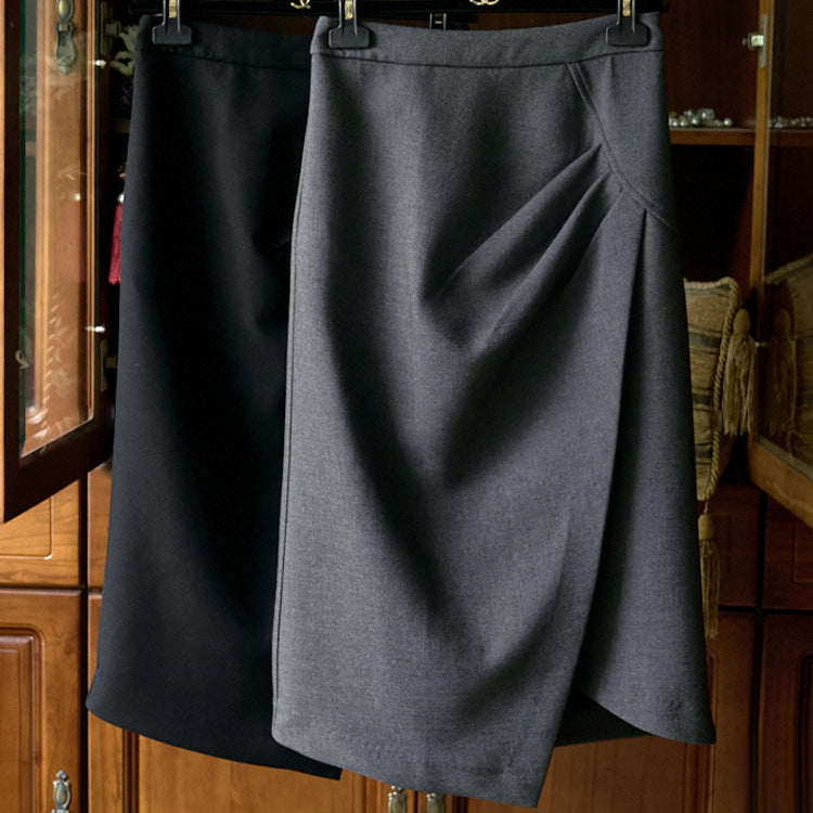 Damen Eleganter Faltenrock mit asymmetrischem Design Drune
