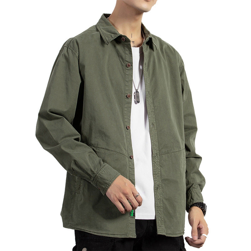 Herren Leichtes Baumwoll-Fieldshirt im Utility-Design mit entspannter Passform Drune
