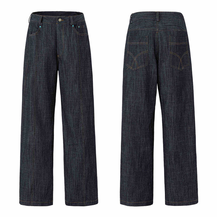 Damen Weite hochtaillierte Jeanshose mit markanter Mittelnaht Drune