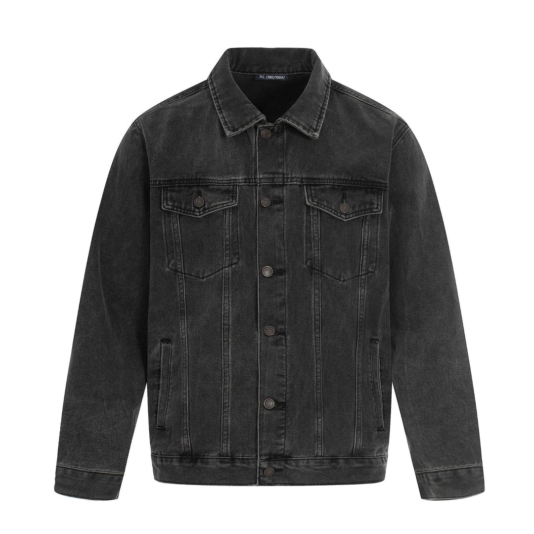 Herren Jeansjacke im Used-Effekt mit Pattentaschen und geradem Schnitt Drune