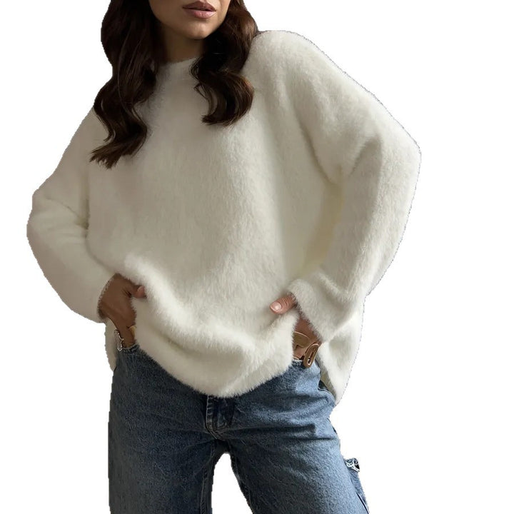 Damen Flauschiger Oversize-Pullover im Angora-Look mit kastiger Silhouette Drune