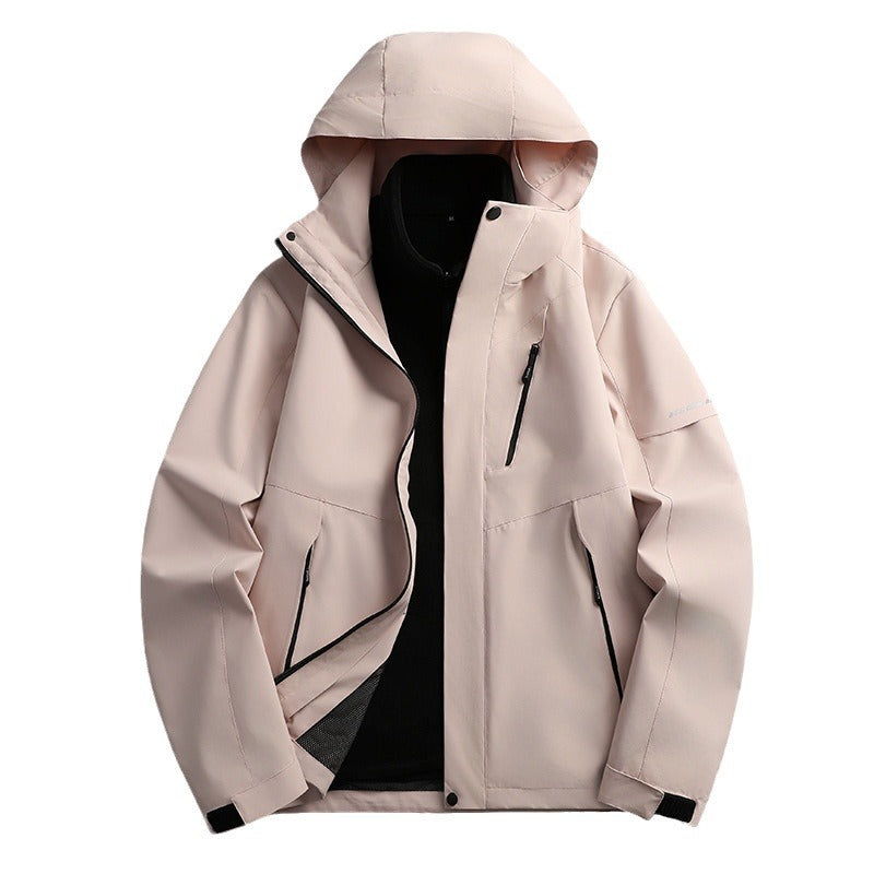 Damen wasserdichte Softshell Outdoorjacke mit Kapuze atmungsaktive Membran Drune