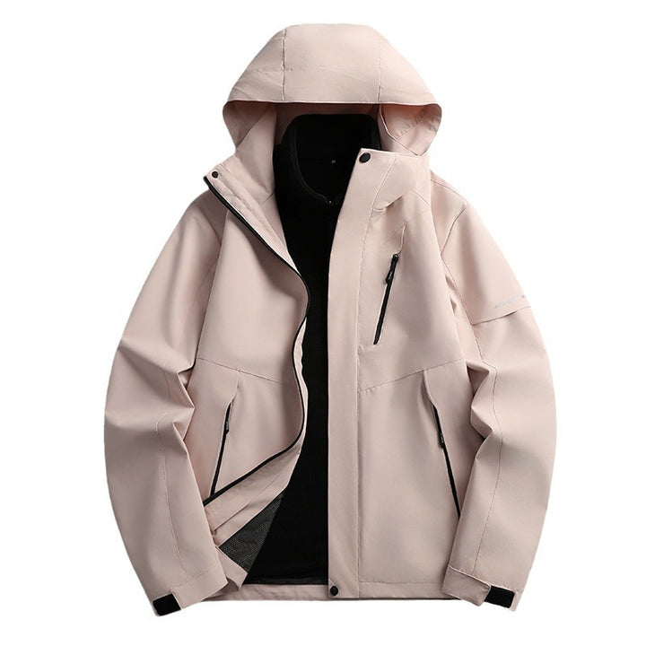Damen wasserdichte Softshell Outdoorjacke mit Kapuze atmungsaktive Membran Drune