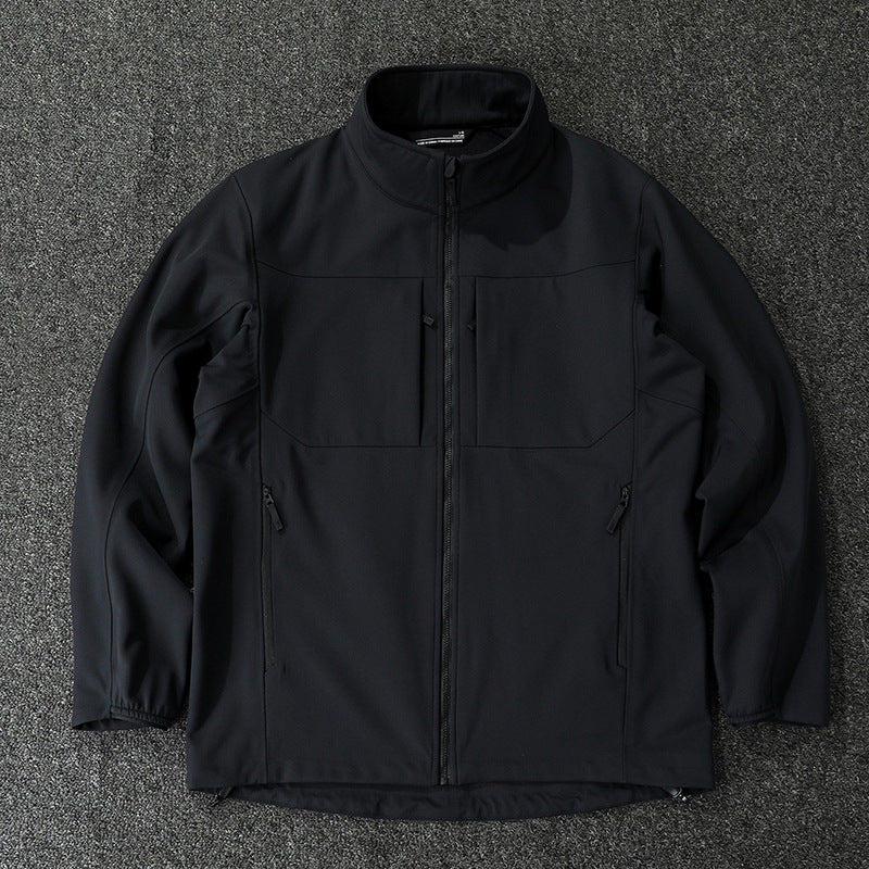 Herren Technische Softshelljacke mit Stehkragen und verdeckten Reißverschlusstaschen Drune