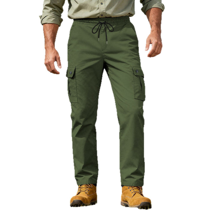 Herren Outdoor-Cargohose mit elastischem Tunnelzugbund und Druckknopf-Taschen Drune