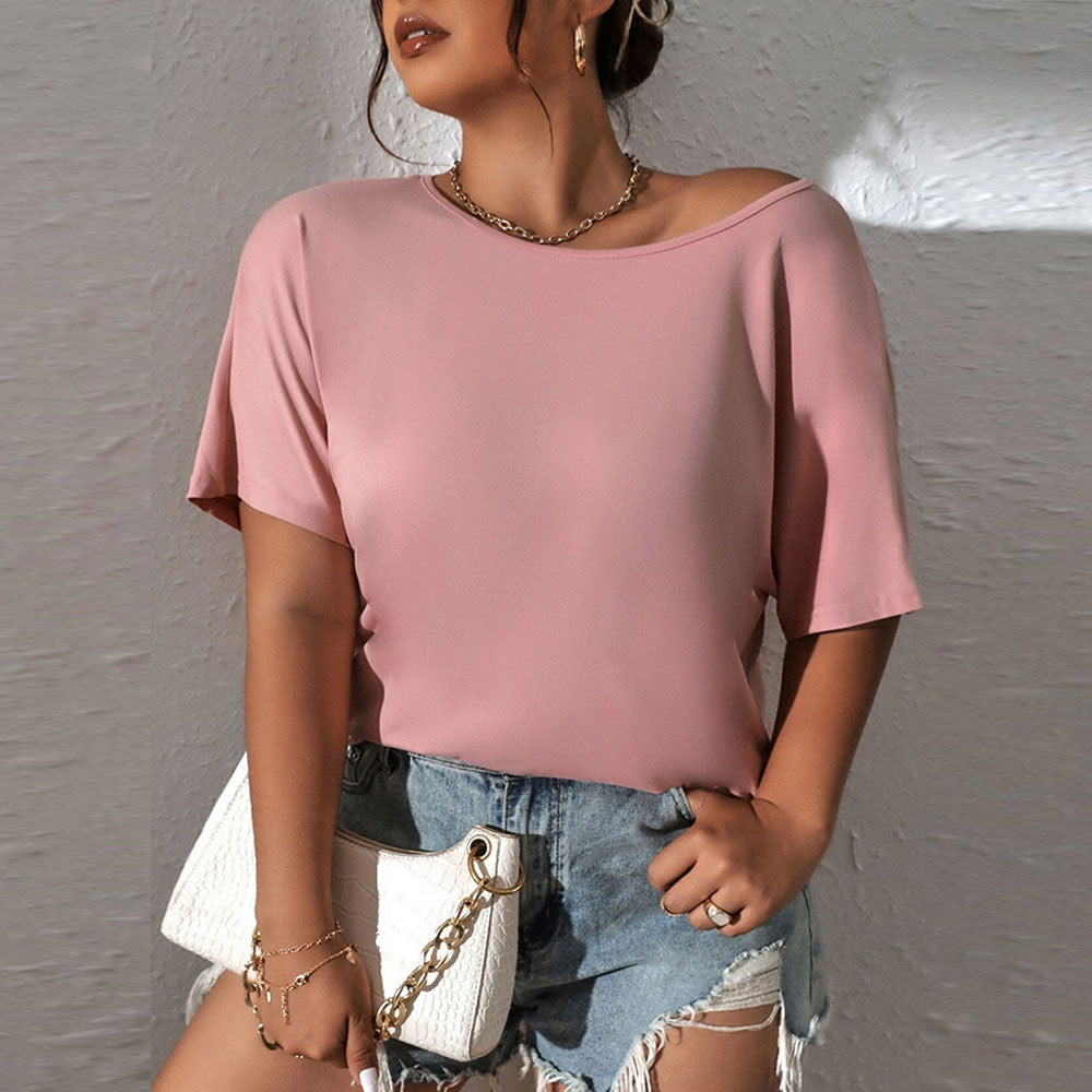 Damen lässiges Oberteil mit schickem Schulterdesign und weichem Material Drune
