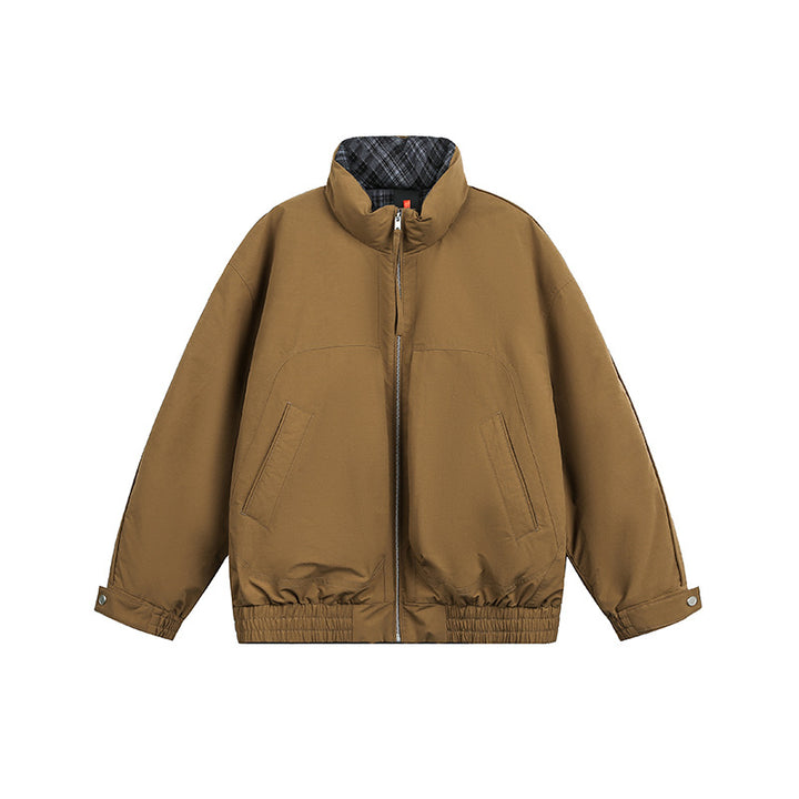 Unisex Oversize Blousonjacke mit Stehkragen und gestepptem Innenfutter Drune